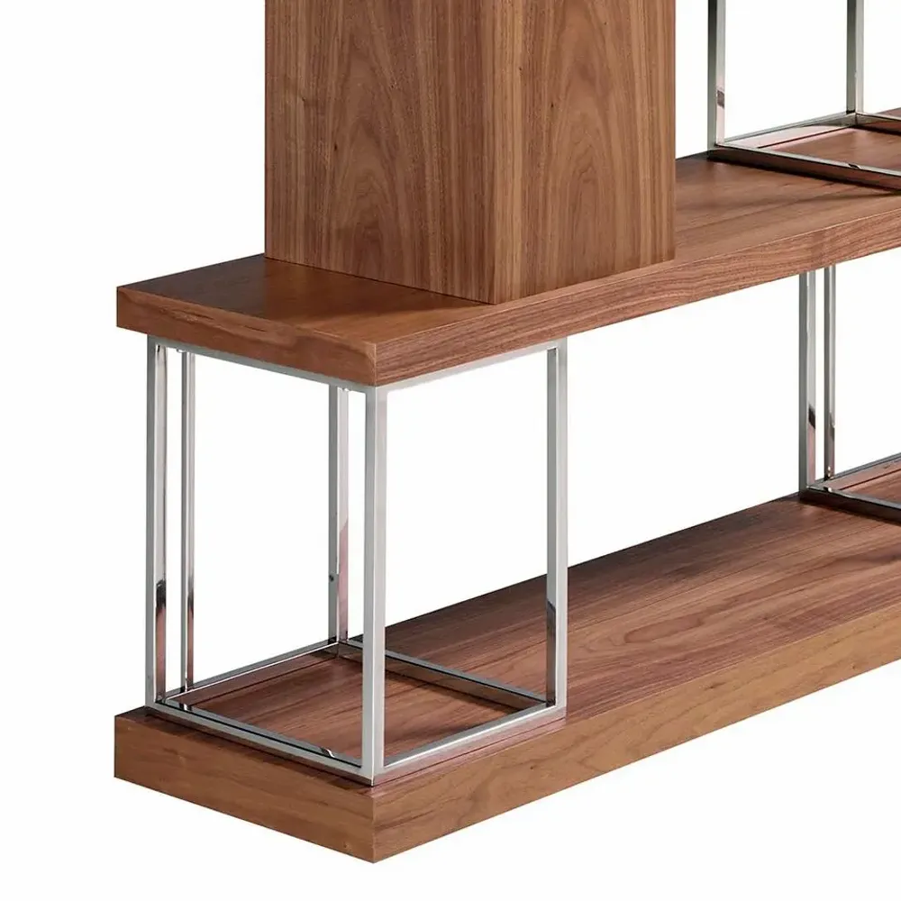 Shelves - Walnut and chrome-plated stainless steel shelving - ANGEL CERDÁ