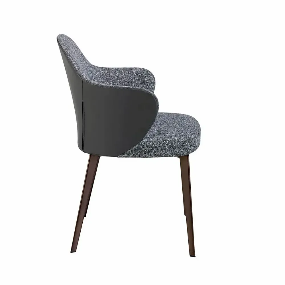 Chairs - Dining chair upholstered in eco-leather and fabric - ANGEL CERDÁ