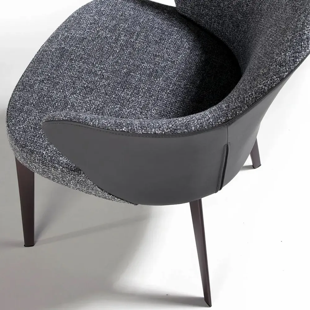 Chairs - Dining chair upholstered in eco-leather and fabric - ANGEL CERDÁ