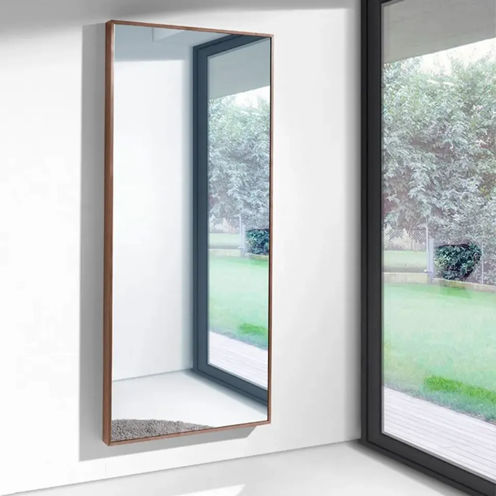 Mirrors - Rectangular foot mirror walnut - ANGEL CERDÁ