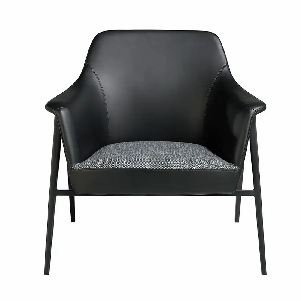 Armchairs - Armchair upholstered in fabric and leatherette - ANGEL CERDÁ
