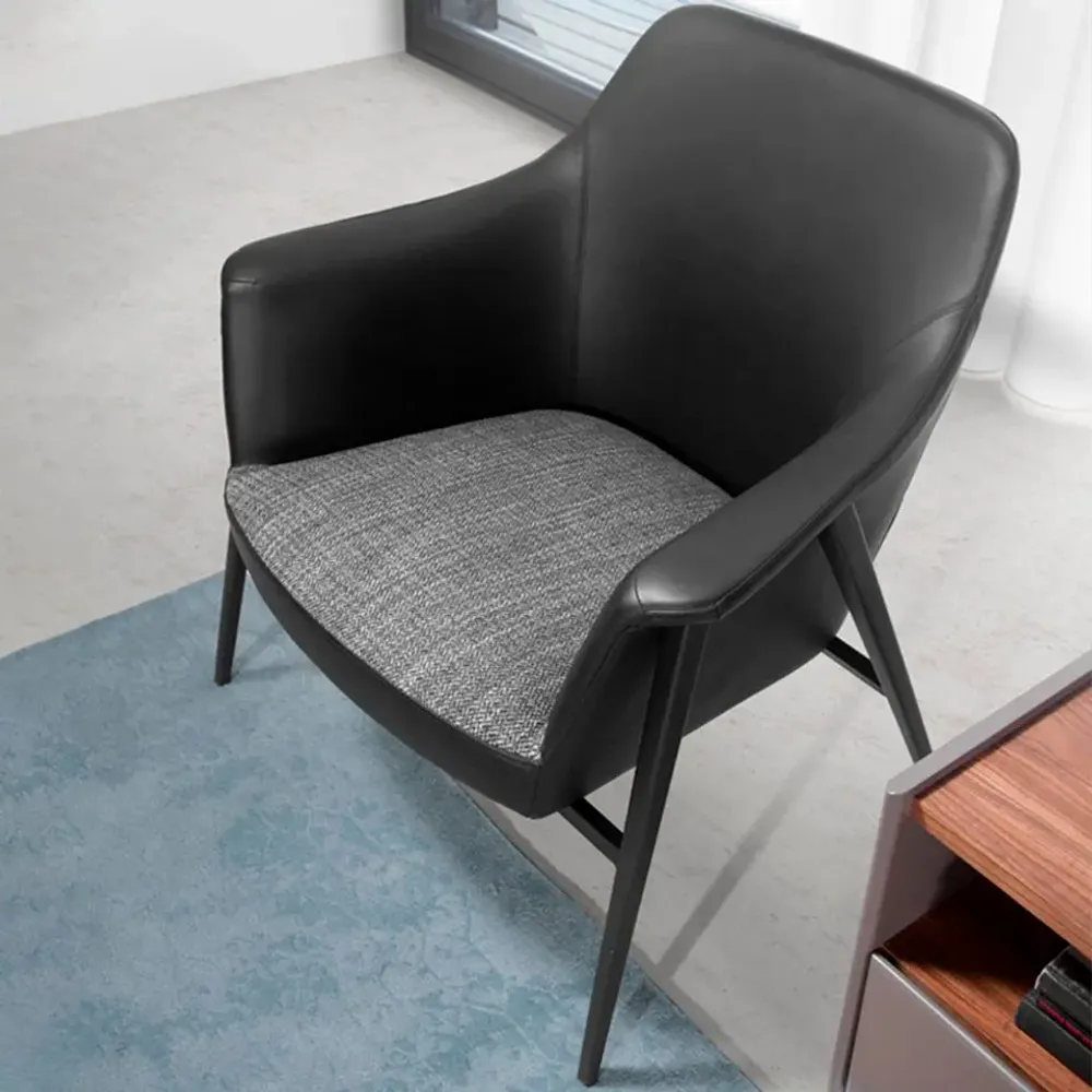 Armchairs - Armchair upholstered in fabric and leatherette - ANGEL CERDÁ