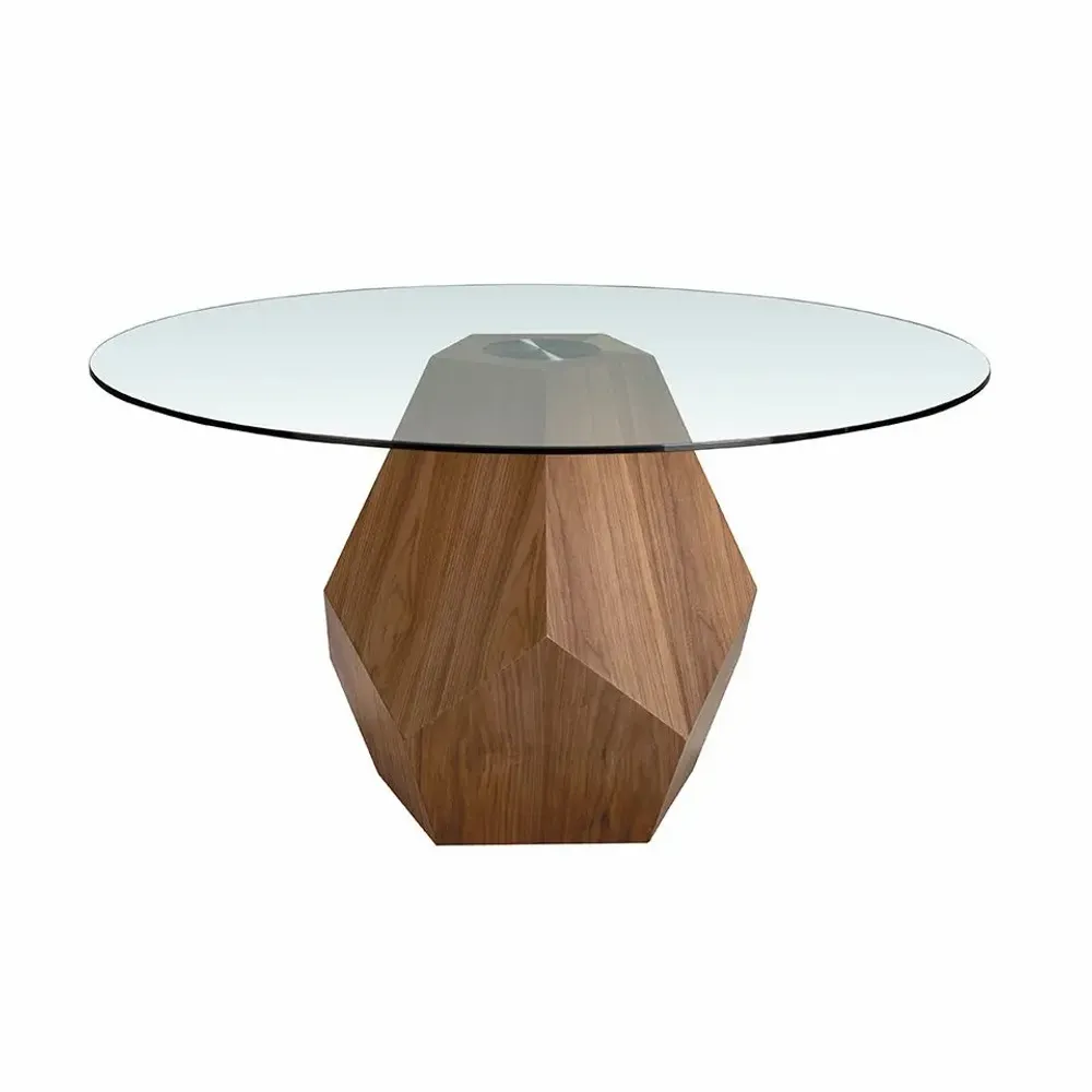 Dining Tables - Round walnut dining table - ANGEL CERDÁ