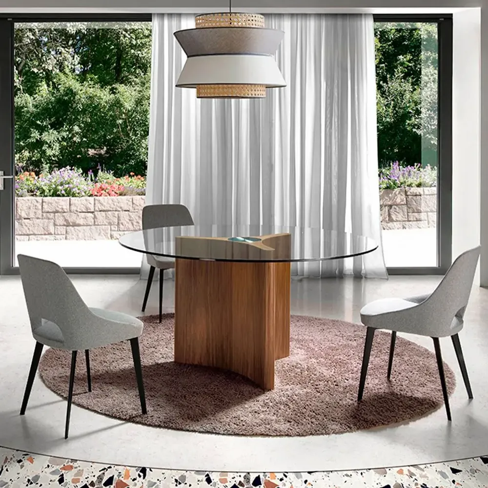 Dining Tables - Round dining table tempered glass - ANGEL CERDÁ