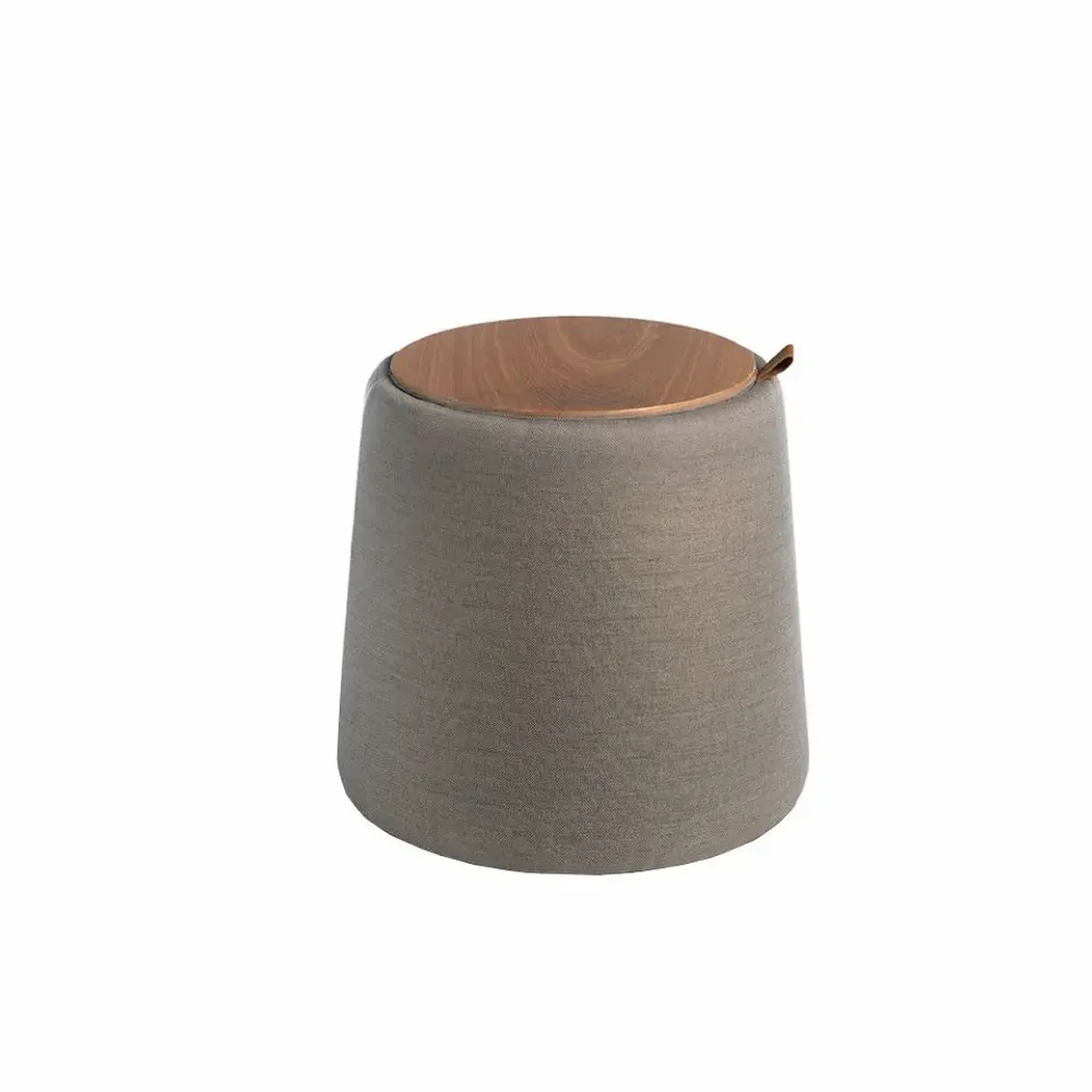 Bancs - Pouf rembourré en tissu gris - ANGEL CERDÁ