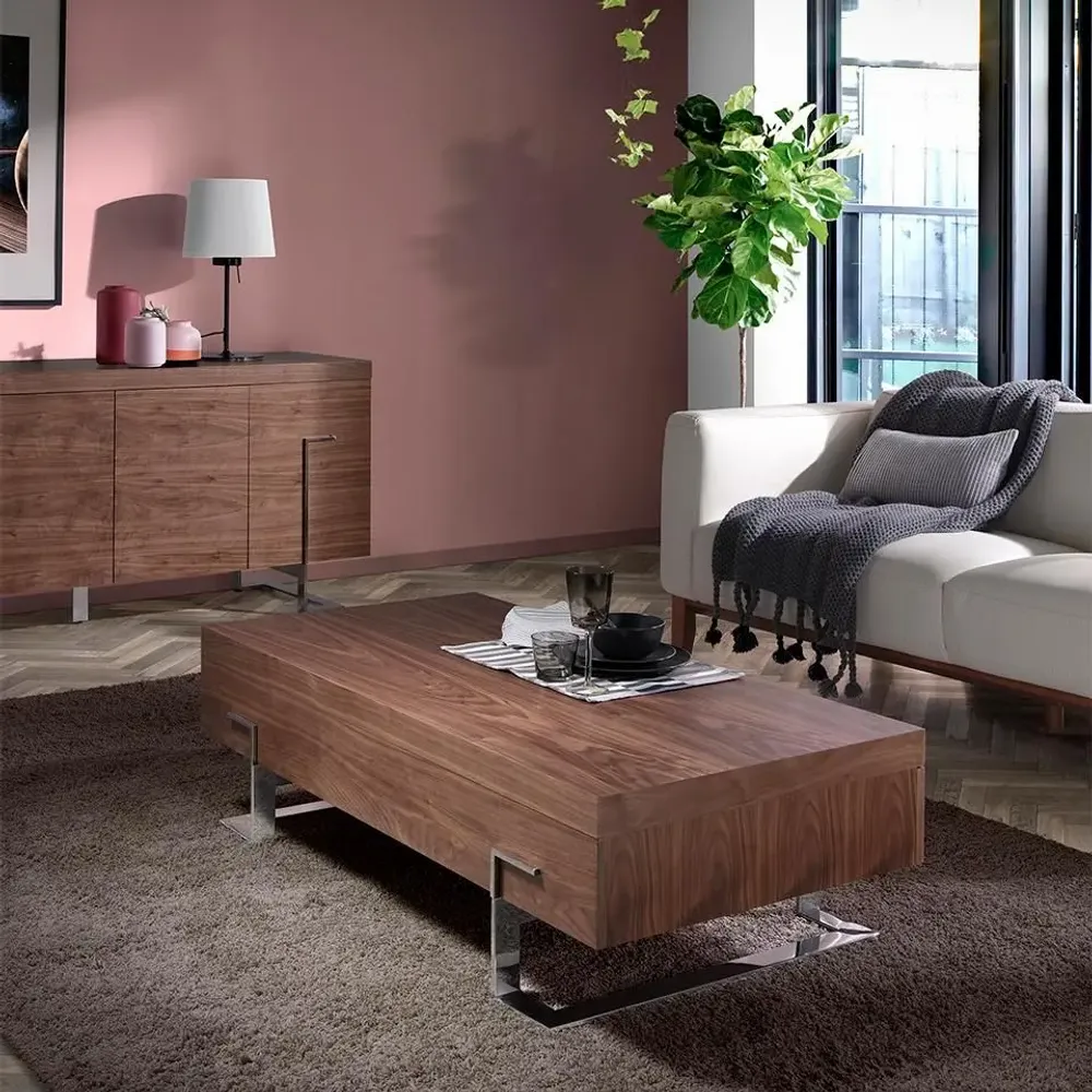 Coffee tables - Rectangular coffee table walnut wood - ANGEL CERDÁ