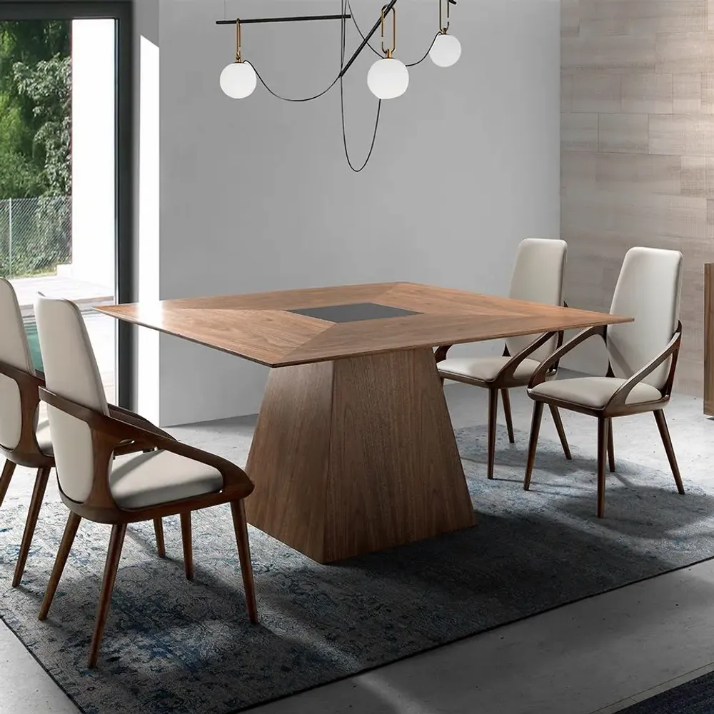 Tables Salle à Manger - Table à manger carrée en noyer - ANGEL CERDÁ