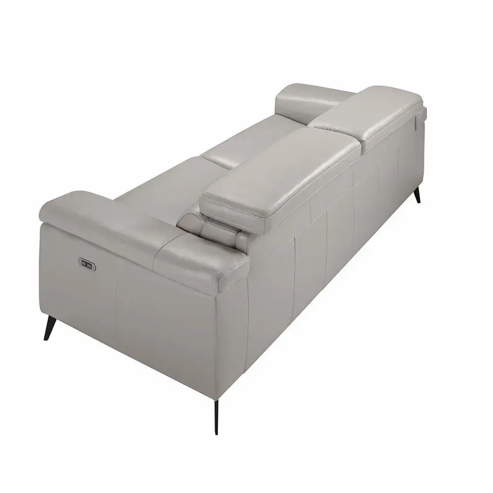 Canapés - Canapé 3 places tapissé en cuir gris - ANGEL CERDÁ