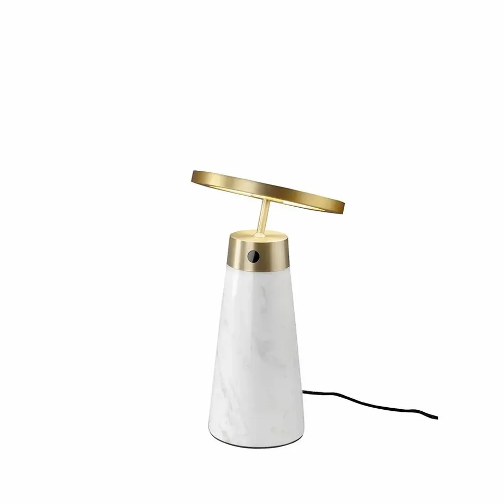 Table lamps - Table lamp in white marble and golden steel - ANGEL CERDÁ