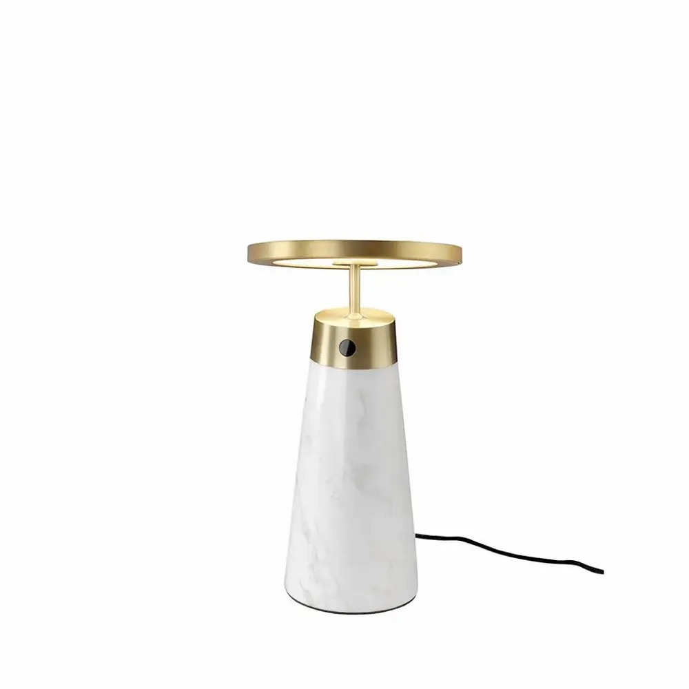 Table lamps - Table lamp in white marble and golden steel - ANGEL CERDÁ