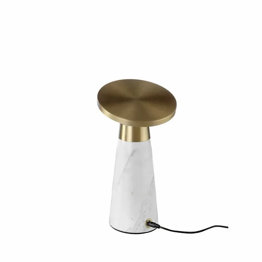Table lamps - Table lamp in white marble and golden steel - ANGEL CERDÁ