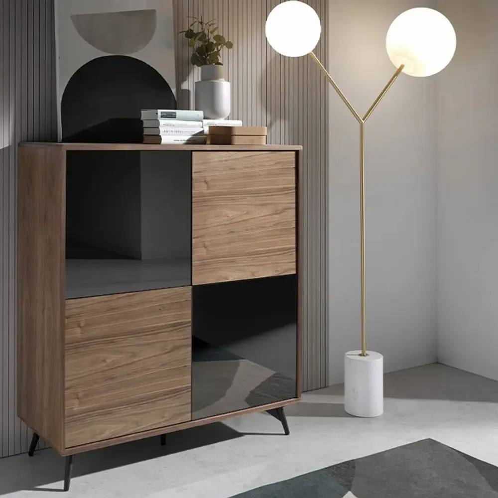 Lampadaires - Lampadaire en marbre blanc, acier doré et verre blanc - ANGEL CERDÁ