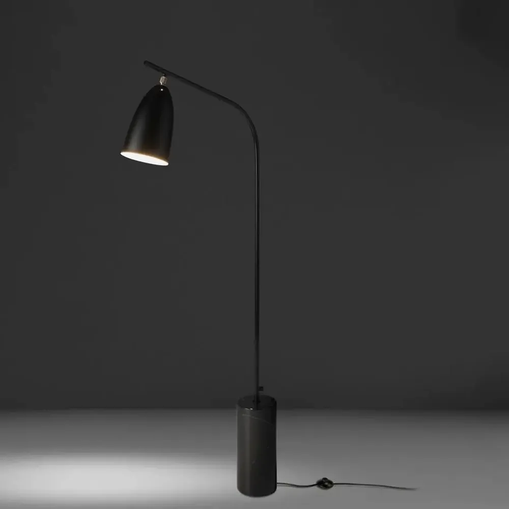 Floor lamps - Floor lamp black marble and black steel - ANGEL CERDÁ