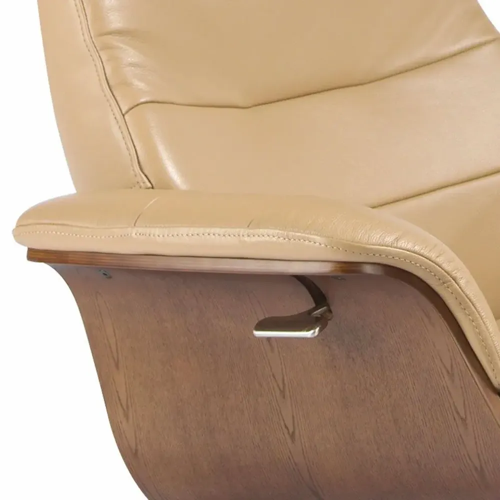 Fauteuils - Fauteuil pivotant tapissé de cuir sable - ANGEL CERDÁ