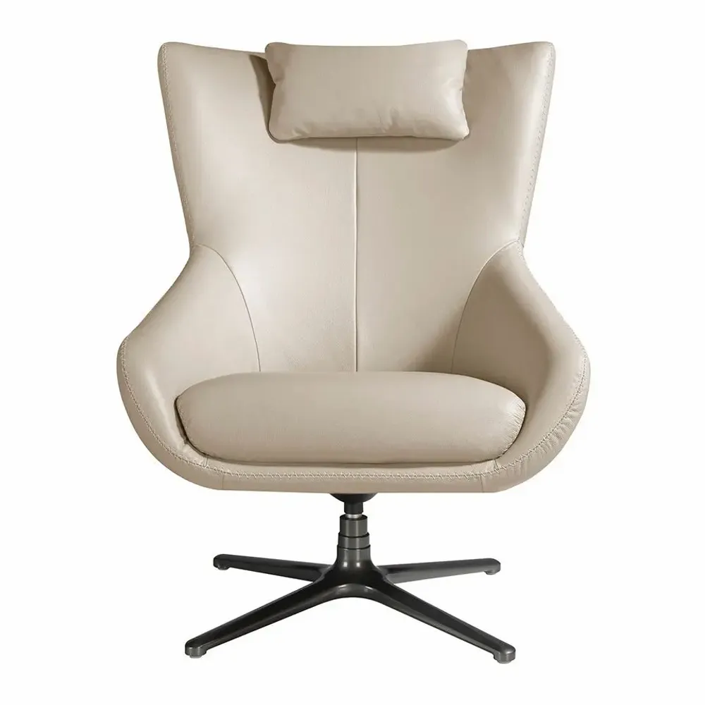Fauteuils - Fauteuil pivotant en cuir avec coussin amovible - ANGEL CERDÁ
