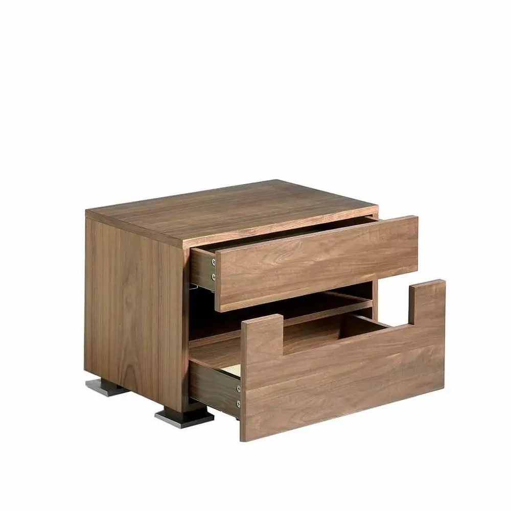 Night tables - Walnut bedside table with lighting - ANGEL CERDÁ