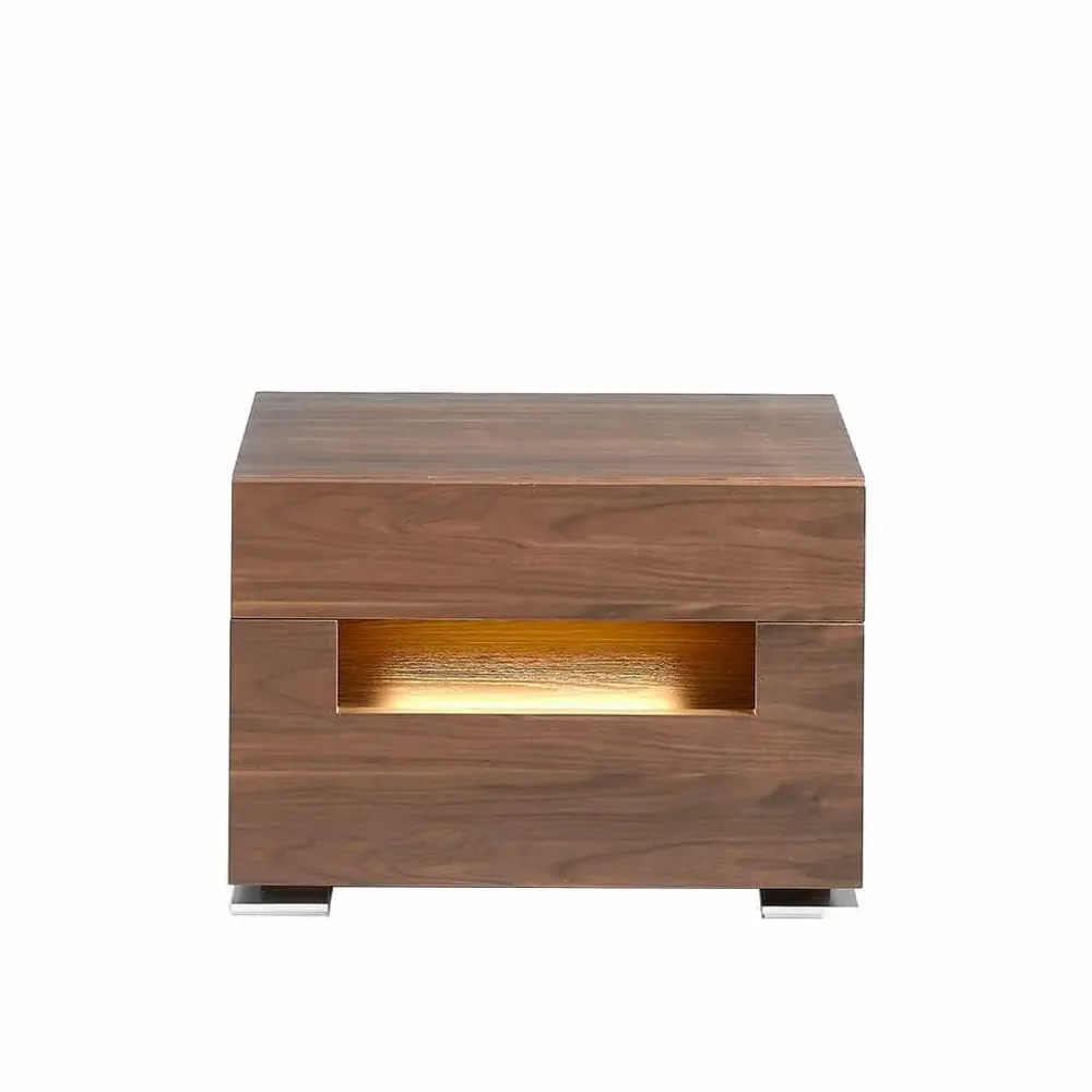 Night tables - Walnut bedside table with lighting - ANGEL CERDÁ