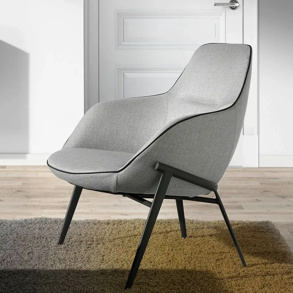 Armchairs - Confident armchair upholstered gray fabric - ANGEL CERDÁ