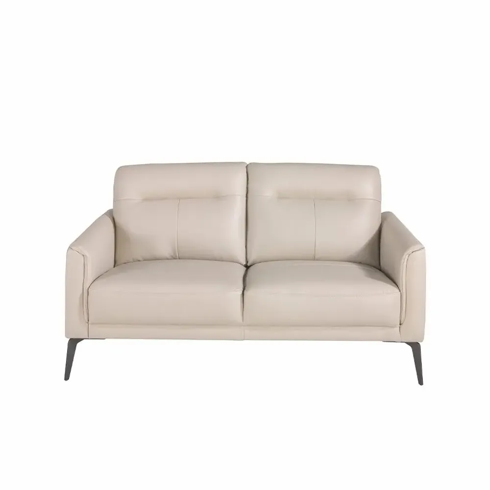 Sofas - 2 seater sofa upholstered in gray taupe leather - ANGEL CERDÁ