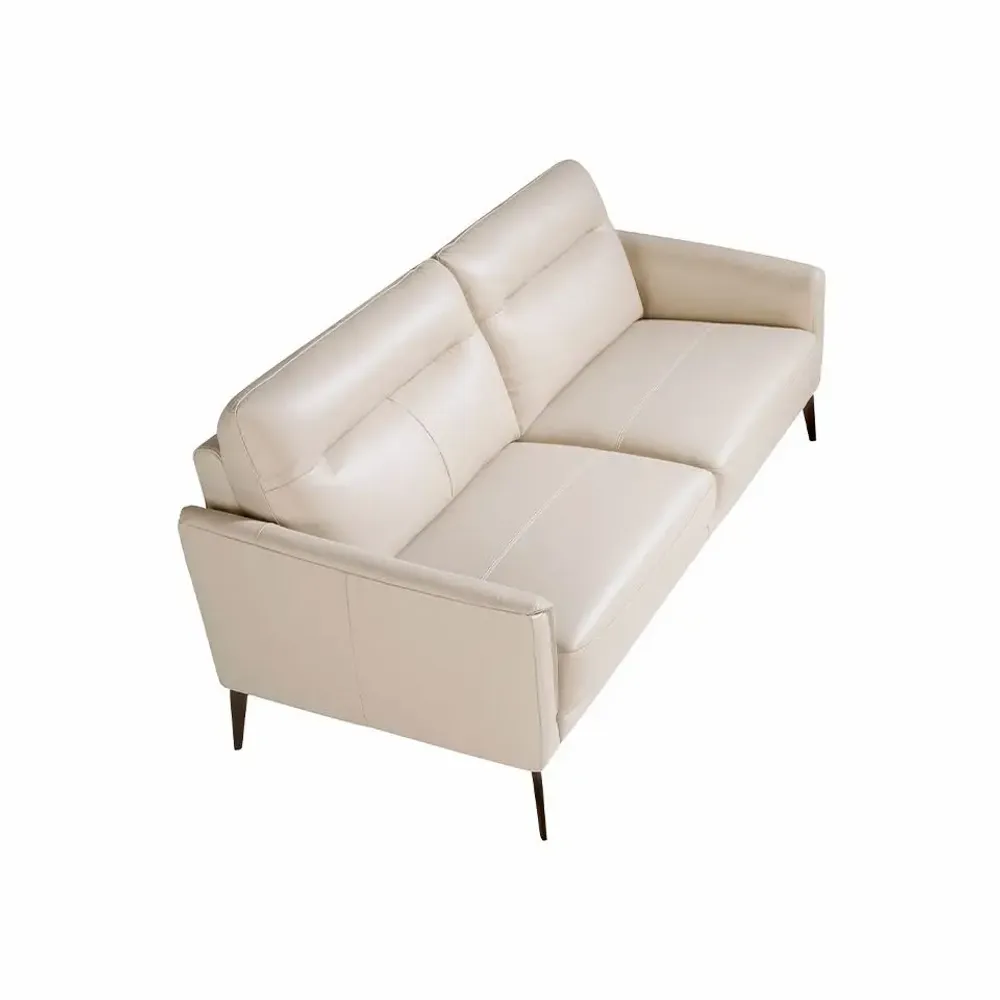 Sofas - 3 seater sofa upholstered in gray taupe leather - ANGEL CERDÁ