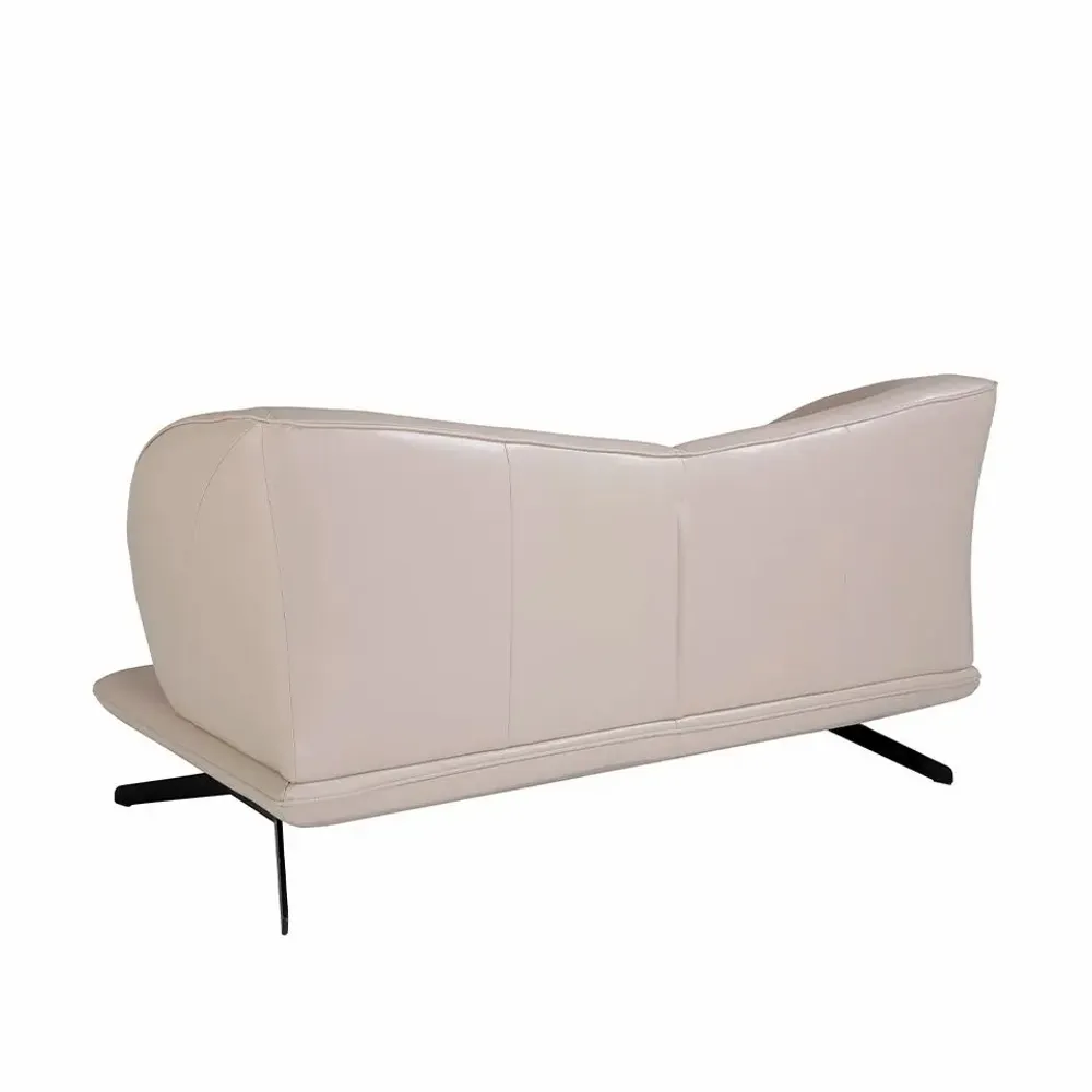 Canapés - Canapé 2 places tapissé en cuir Gris Taupe - ANGEL CERDÁ