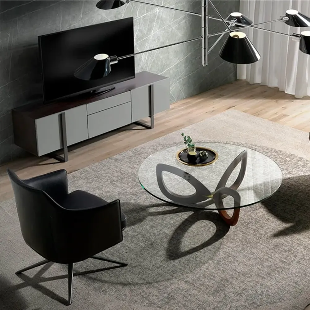 Tables basses - Table basse ronde en verre modèle - ANGEL CERDÁ