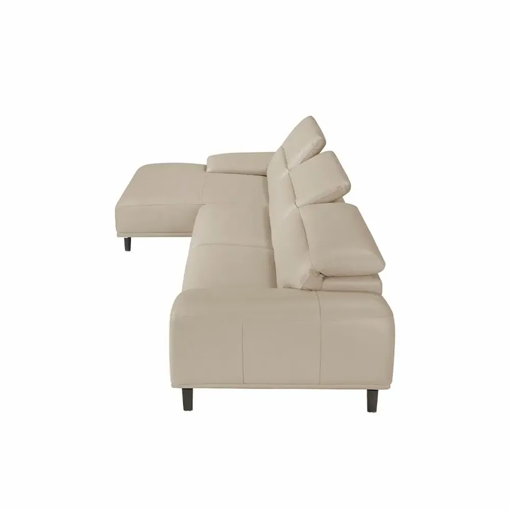 Sofas - Sofa chaise longue leather cowhide taupe - ANGEL CERDÁ