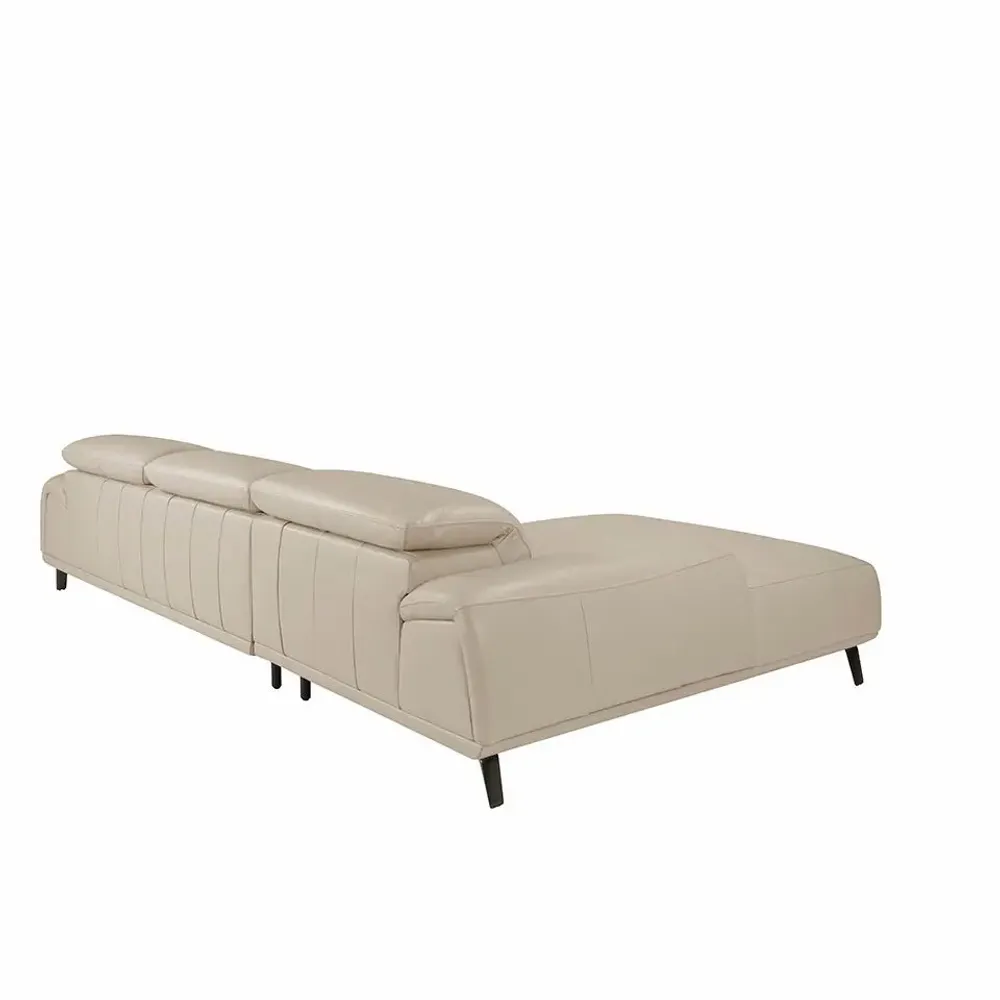 Sofas - Sofa chaise longue leather cowhide taupe - ANGEL CERDÁ