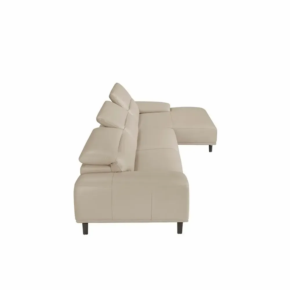 Sofas - Sofa chaise longue leather cowhide taupe - ANGEL CERDÁ