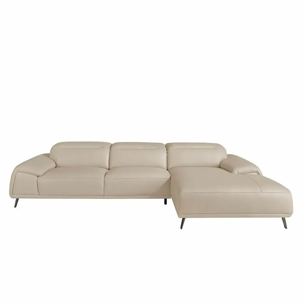 Sofas - Sofa chaise longue leather cowhide taupe - ANGEL CERDÁ