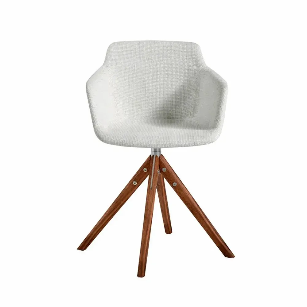 Chairs - Swivel Dining table chair beige fabric - ANGEL CERDÁ
