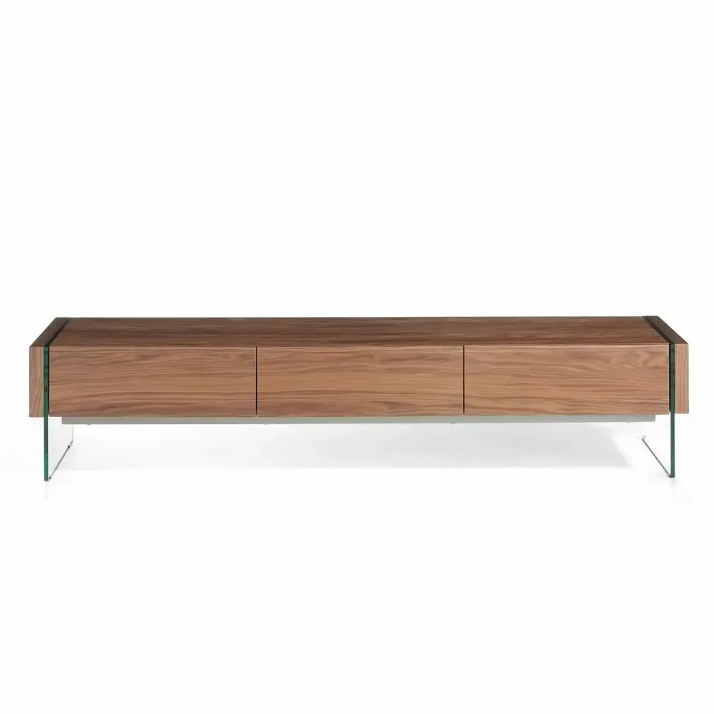 Sideboards - Walnut TV cabinet with glass sides - ANGEL CERDÁ