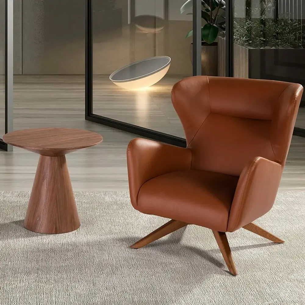 Fauteuils - Fauteuil pivotant rembourré en similicuir - ANGEL CERDÁ