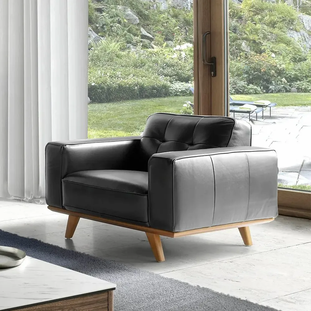 Fauteuils - Fauteuil rembourré modèle en cuir de vachettette rembourré - ANGEL CERDÁ