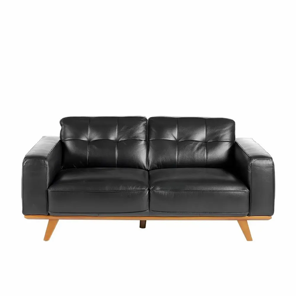 Sofas - 2 seater upholstered black cowhide sofa - ANGEL CERDÁ