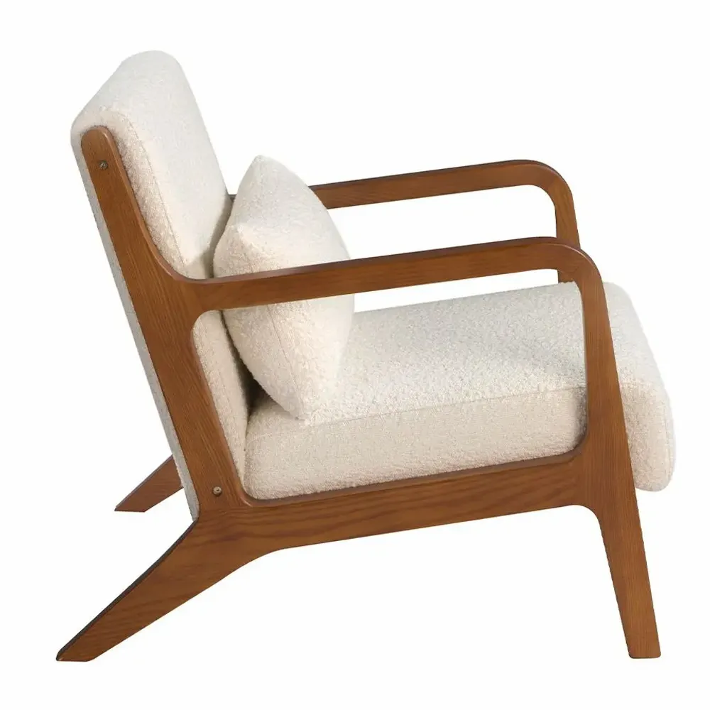 Fauteuils - Fauteuil tapissé en tissu et noyer - ANGEL CERDÁ