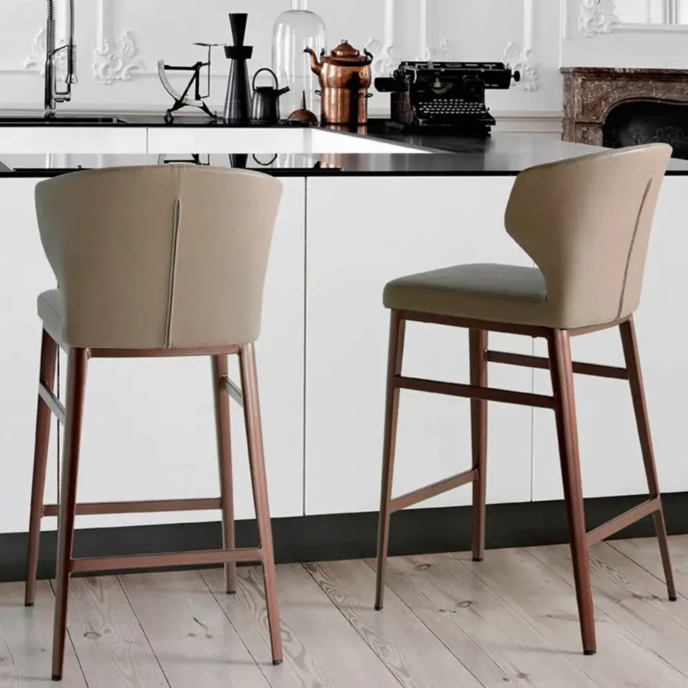 Stools - Upholstered leatherette stool - ANGEL CERDÁ