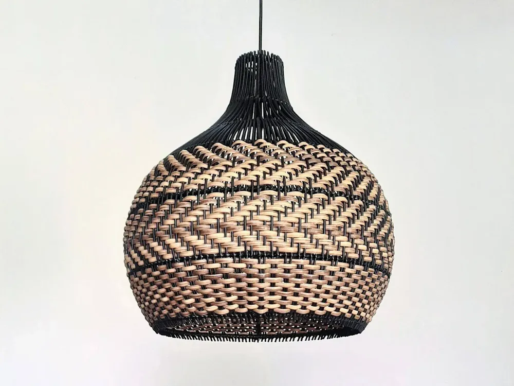 Ceiling lights - BLACK RATTAN PENDANT LIGHT - MY BALI LIVING