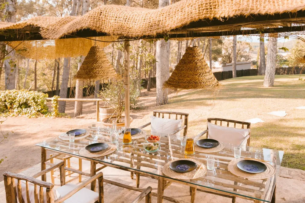 Suspensions extérieures - Suspensions artisanales en fibre naturelle – Style bohème chic - COSYDAR-DECO