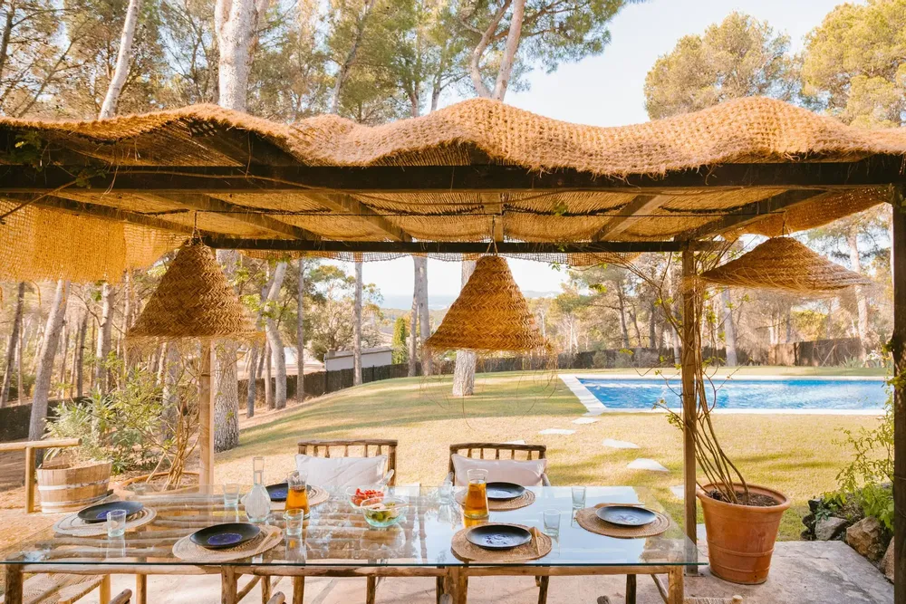 Suspensions extérieures - Suspensions artisanales en fibre naturelle – Style bohème chic - COSYDAR-DECO