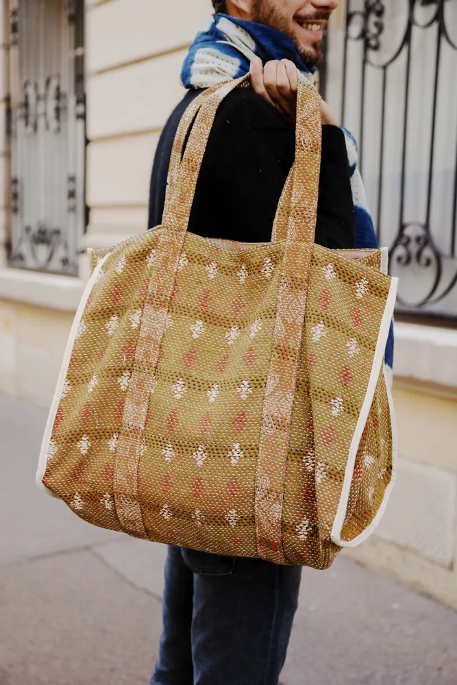 Sacs et cabas - SAC MARKET KANTHA VINTAGE - CURIOSITY LAB