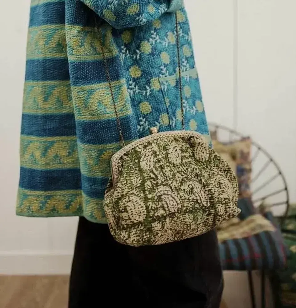 Leather goods - GRANDMOTHER BAG IN KANTHA - CURIOSITY LAB