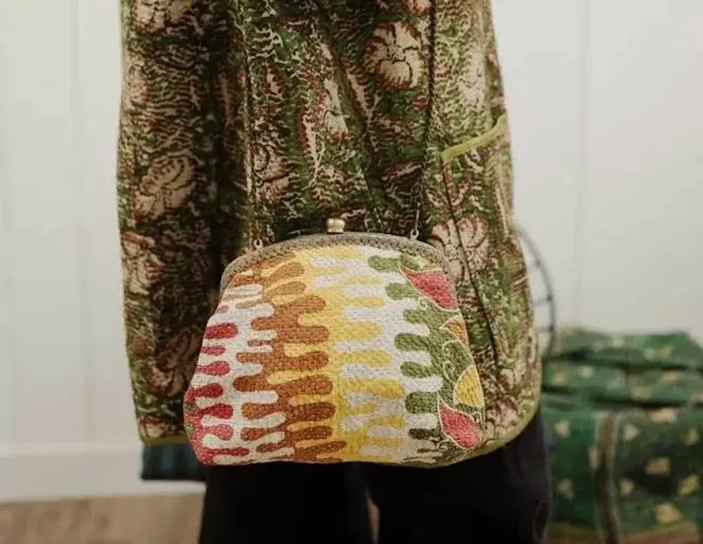 Leather goods - GRANDMOTHER BAG IN KANTHA - CURIOSITY LAB