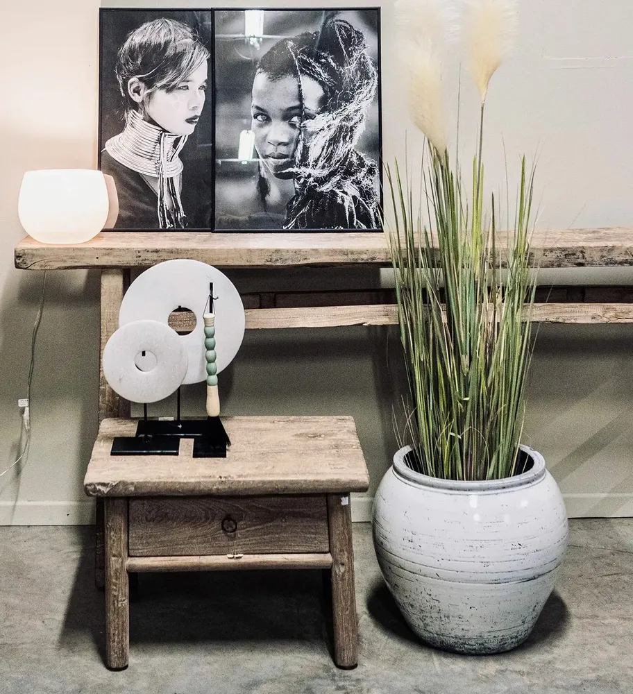Night tables - Natural side table with drawer - PAGODA INTERNATIONAL