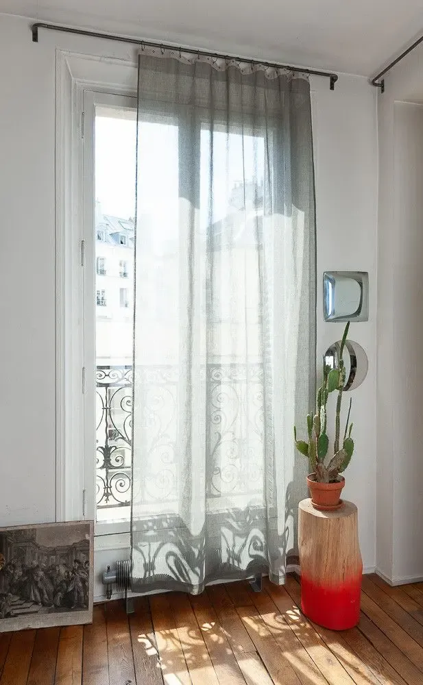 Curtains and window coverings - Brise Voil 140X280 Cm Gris - EN FIL D'INDIENNE...