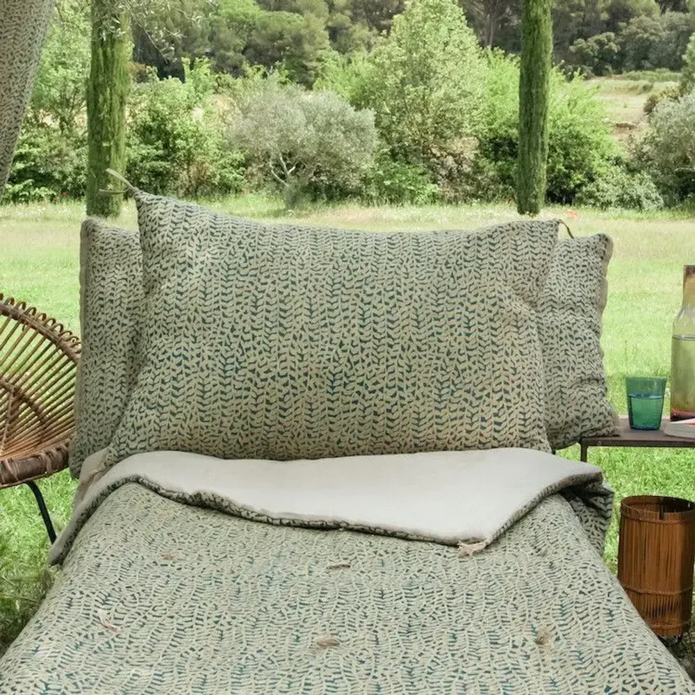 Coussins textile - LIERRE  Housse de Coussin 50x75 cm PAON - EN FIL D'INDIENNE...