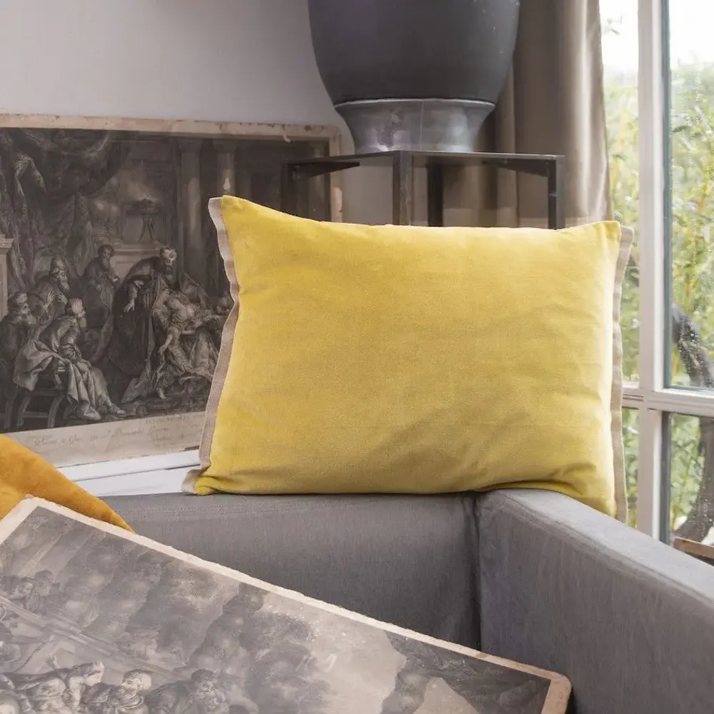 Fabric cushions - Medicis Cushion Cover 40X55Cm Medicis Citron - EN FIL D'INDIENNE...
