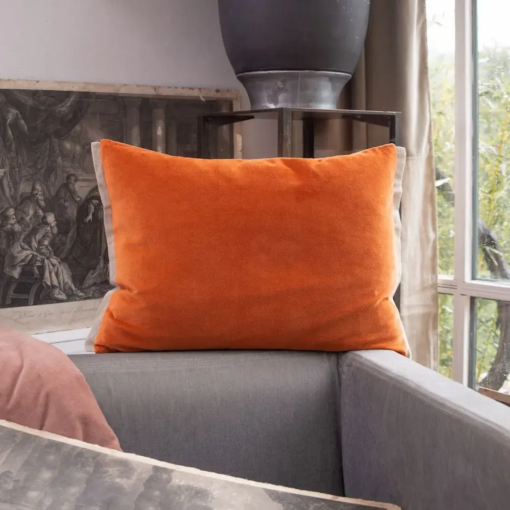 Fabric cushions - Medicis Cushion Cover 40X55Cm Medicis Orange - EN FIL D'INDIENNE...