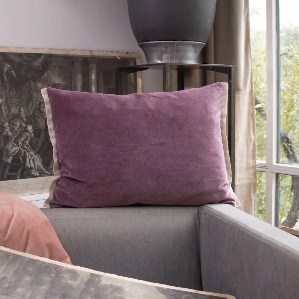 Fabric cushions - Medicis Cushion Cover 40X55Cm Medicis Violette - EN FIL D'INDIENNE...