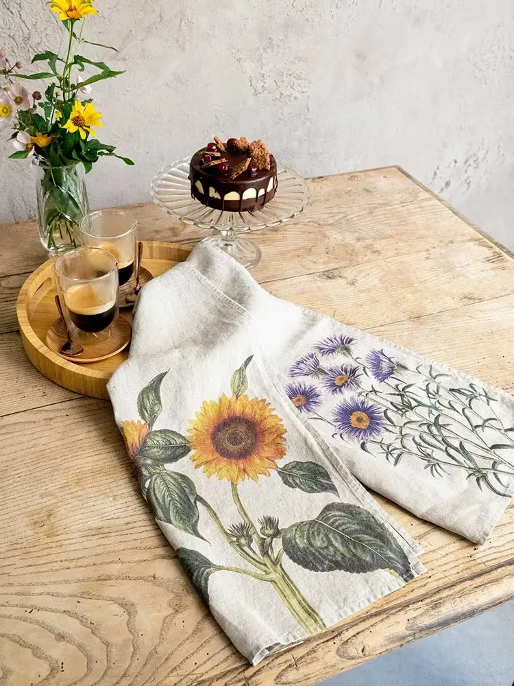 Torchons - ASTER ET TOURNESOLS ǀ  Torchons en 100% lin lavé - LINOROOM 100% LINEN TEXTILES